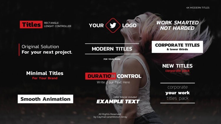 12个干净创意的全屏标题动画素材库精选AE模板