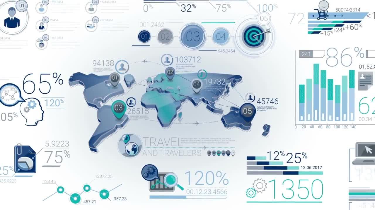 35个企业信息图表元素素材库精选AE模板