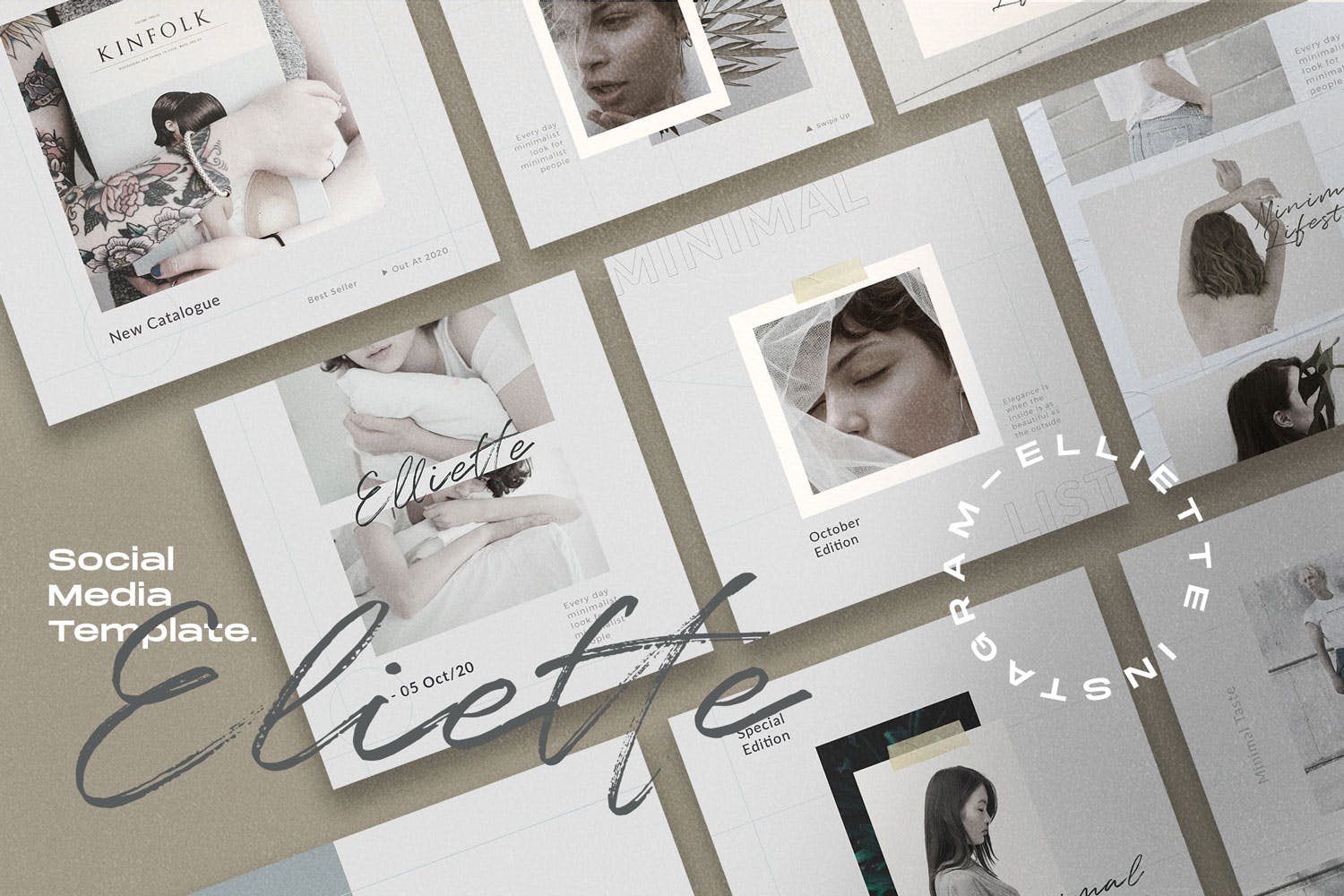 时尚产品品牌故事社交媒体设计素材 Elliette – Social Media Template + Stories插图(4)