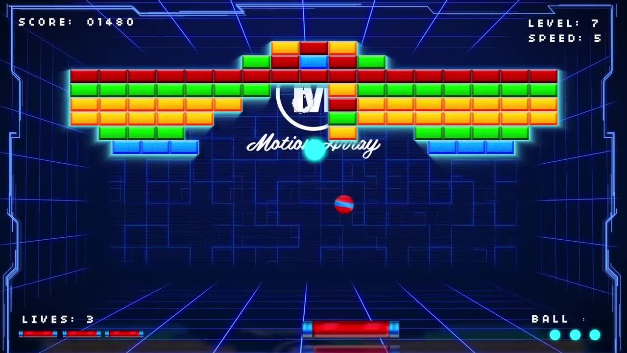 有趣创意复古动画弹球游戏展示徽标素材库精选AE模板