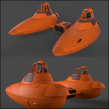 星球大战双体云车素材之家精选3D模型