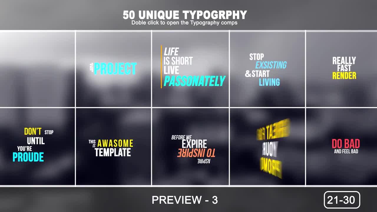 50个排版标题动画素材库精选AE模板