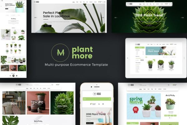 植物花卉盆栽电商网站Opencart主题模板素材库精选 Plantmore – OpenCart Theme