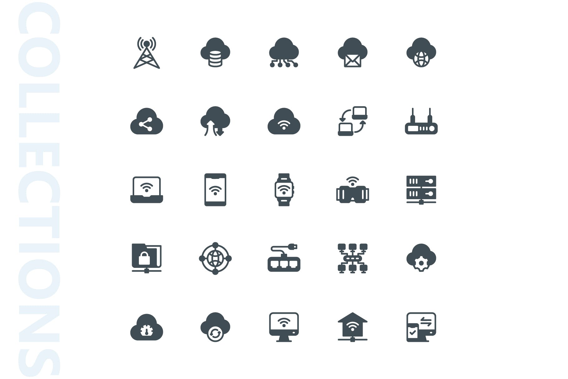 网络科技主题矢量字体素材库精选图标 Network Glyph Icons插图(2)