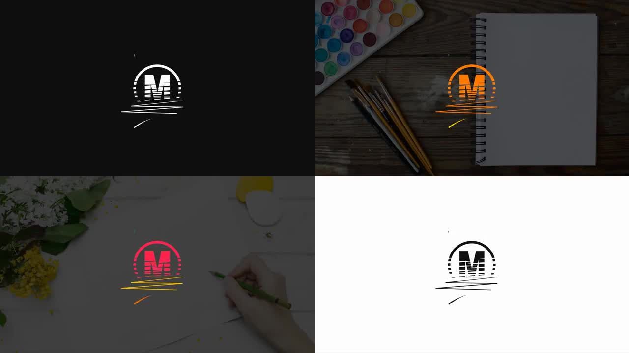 清新时尚创意手绘徽标素材库精选AE模板