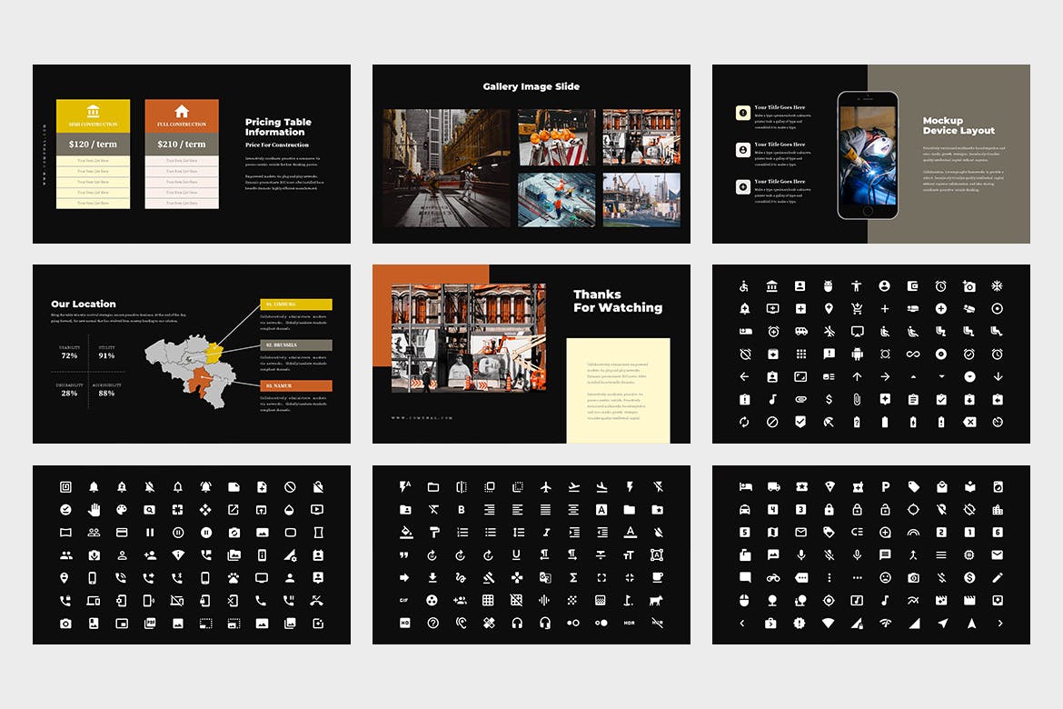 建筑与工程企业介绍/项目策划素材库精选PPT模板 Comunal : Construction & Engineering Powerpoint插图(6)