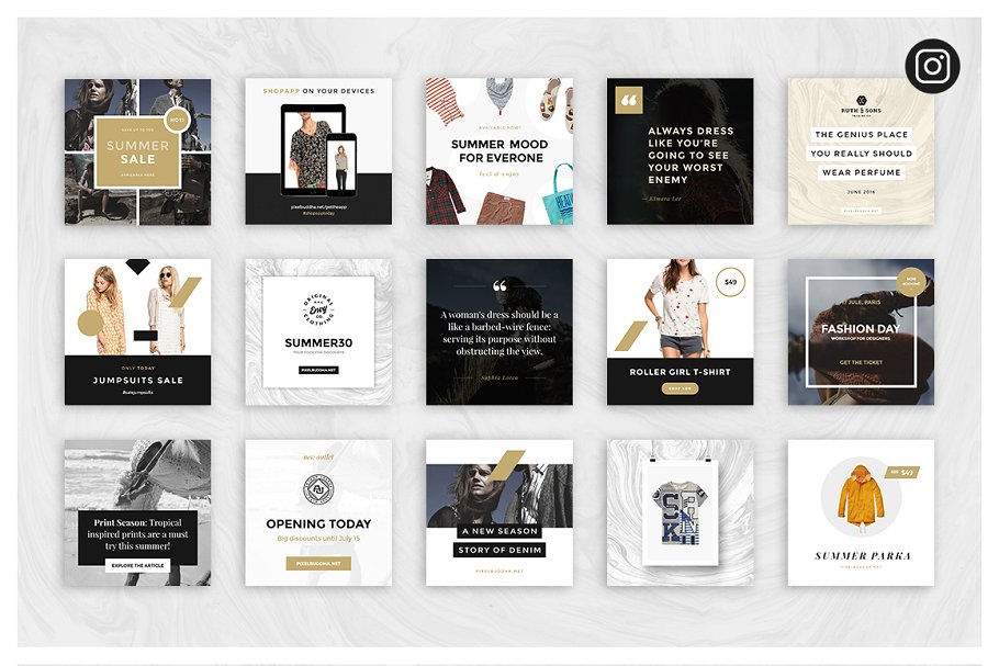 时尚服饰主题社交媒体贴图模板素材库精选 Social Media Handler Kit插图(2)