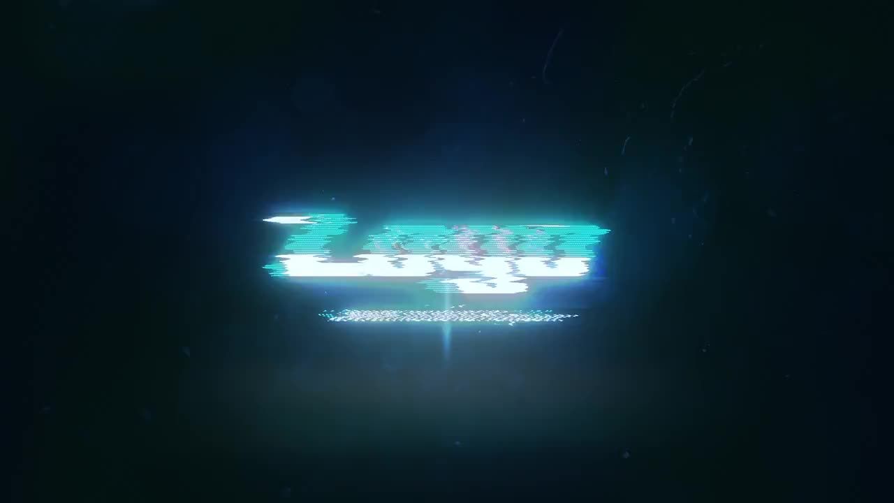 动感活力的扭曲和故障效果展示徽标素材库精选AE模板