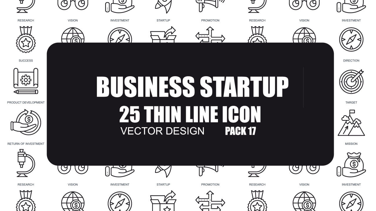 动态商业细线图标动画素材库精选AE模板