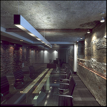 破旧风格工业会议室室内场景素材之家精选3D模型