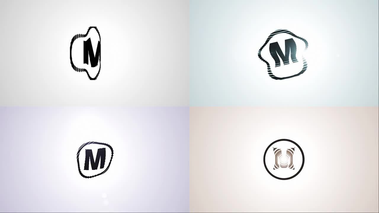 简单时尚的波纹和扭曲效果展示徽标素材库精选AE模板