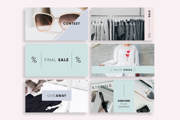 现代极简主义Facebook社交媒体广告模板素材库精选 Elegant Facebook Ad Templates插图(5)