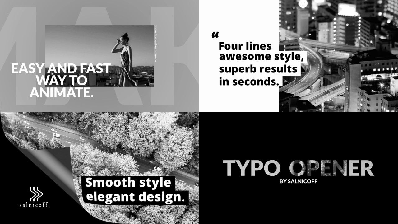 创意文本动画和平滑过渡素材库精选AE模板