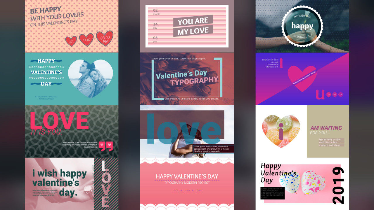 浪漫情人节商业活动素材库精选pr模板