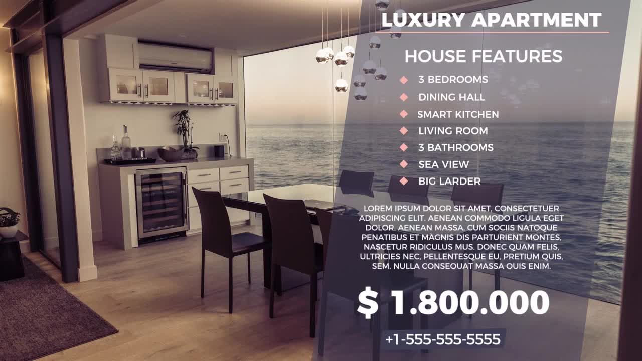 干净简约的房屋动画展示过渡效果素材库精选pr模板