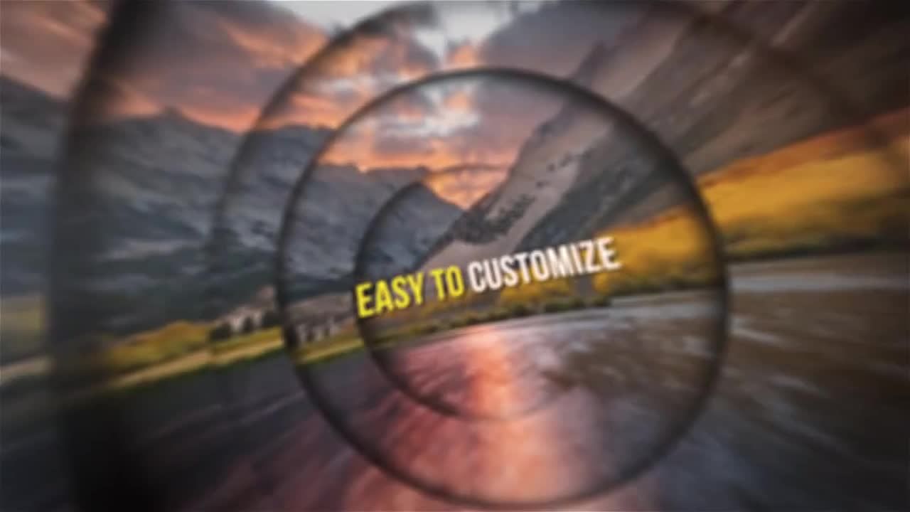 电影和风格化的圆形幻灯片素材库精选AE模板