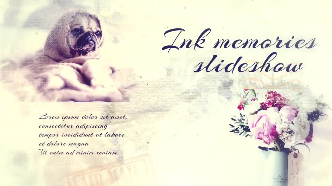 创意艺术墨水记忆幻灯片素材库精选AE模板