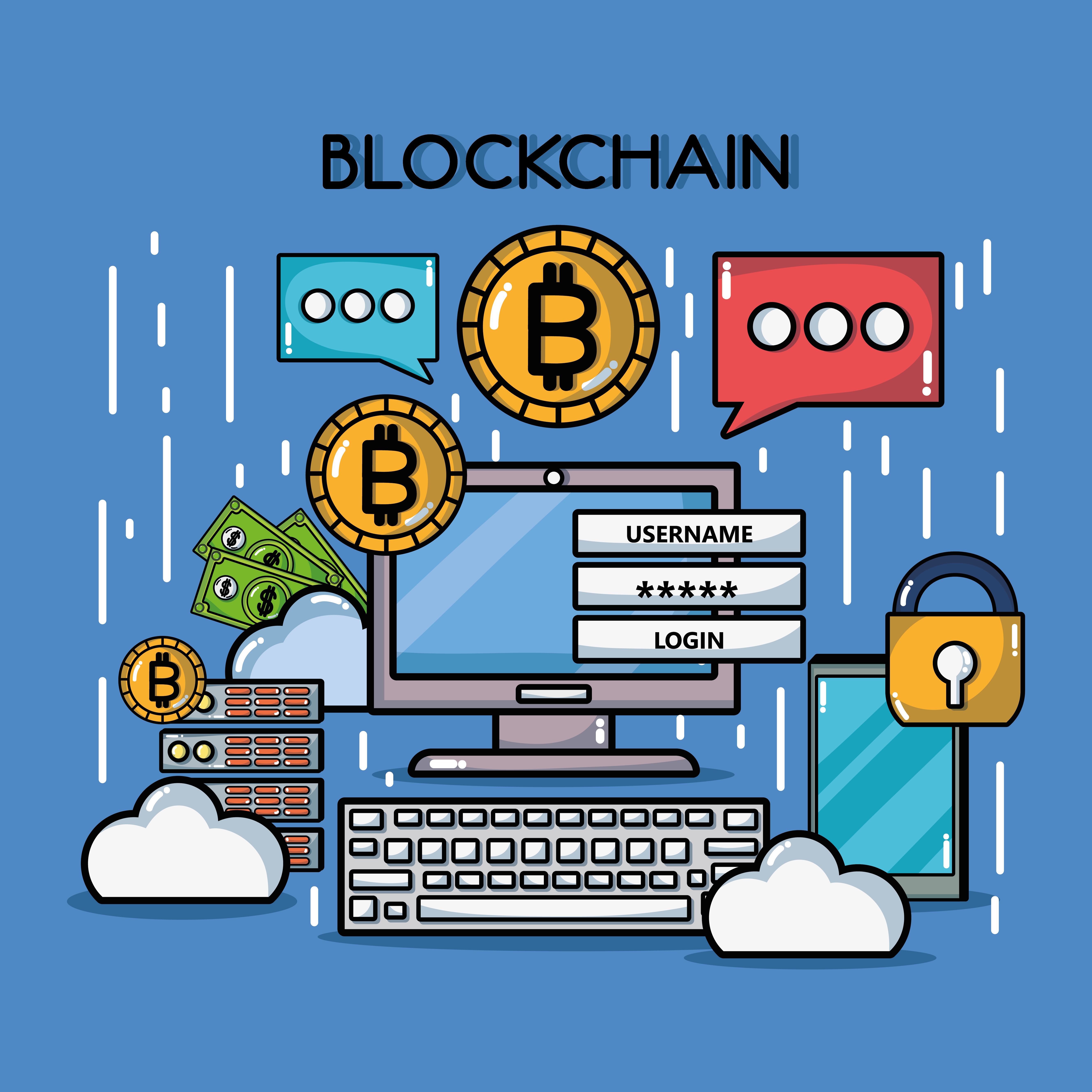 特别企划——“区块链”主题设计素材：图标、背景&图表（一）插图(4)