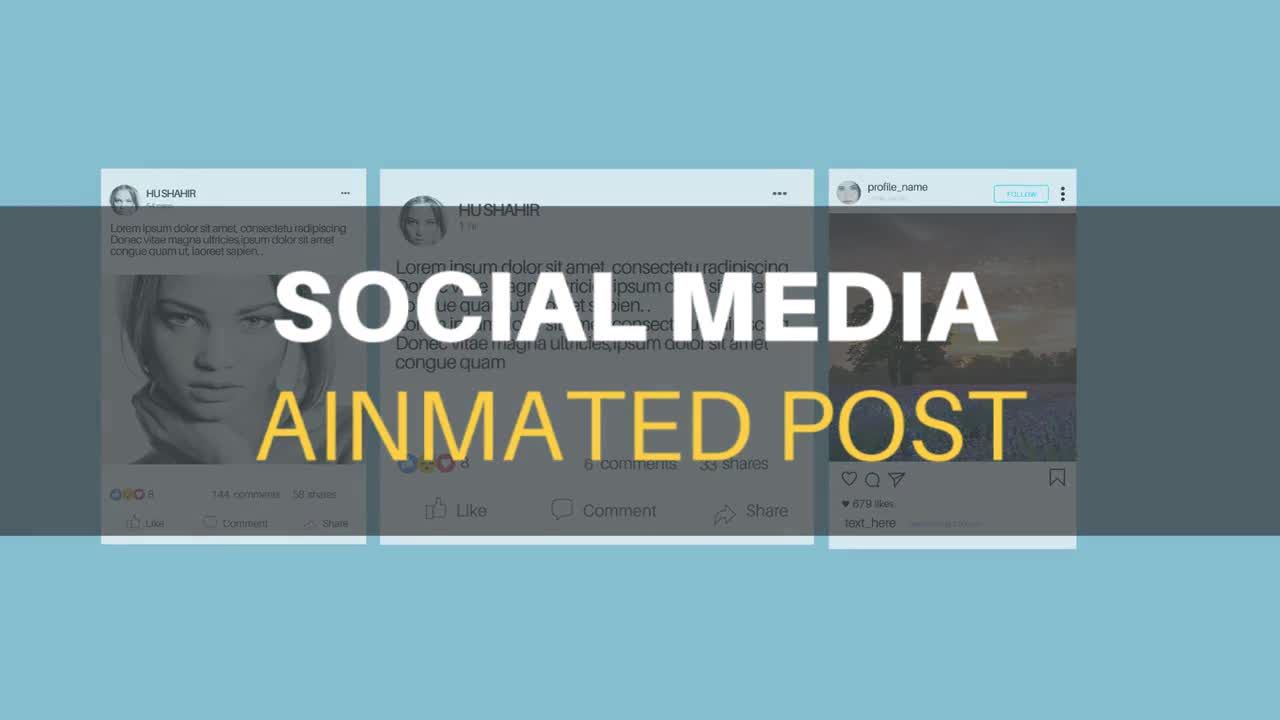 干净创意简单社交媒体介绍素材库精选AE模板