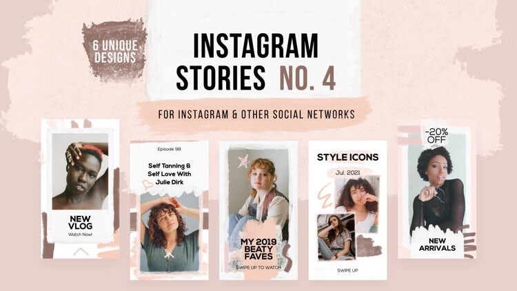 创意时尚的手工绘制Instagram模板素材库精选AE模板