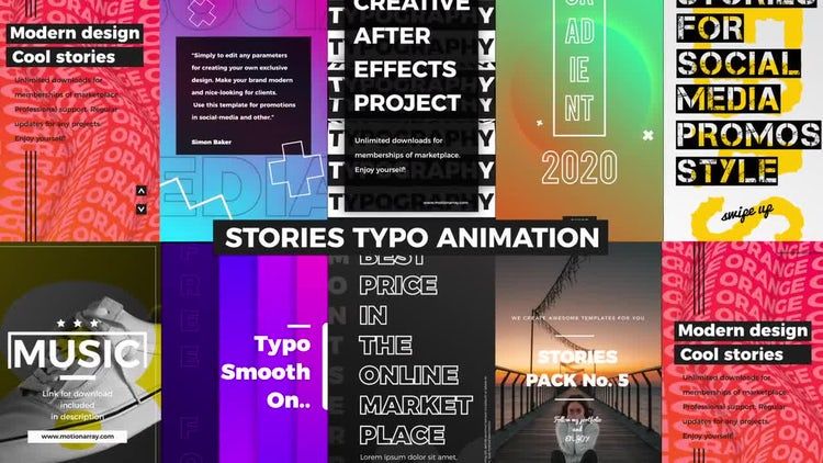 简洁优雅的Instagram故事素材库精选AE模板