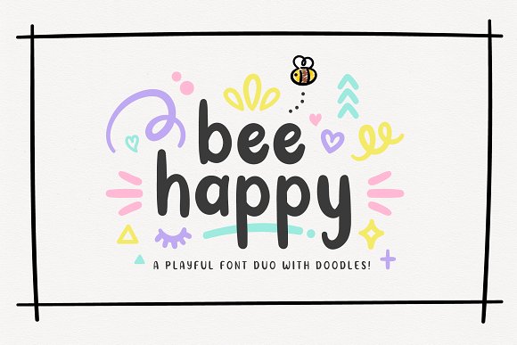 NEW! BeeHappy Font Duo素材之家精选英文字体