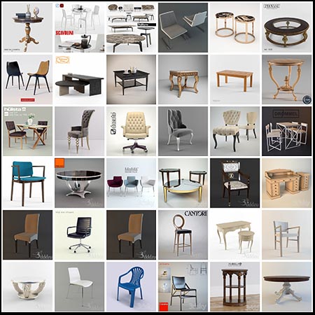 210款椅子、沙发椅、茶几、桌子、办公椅素材之家精选3D模型