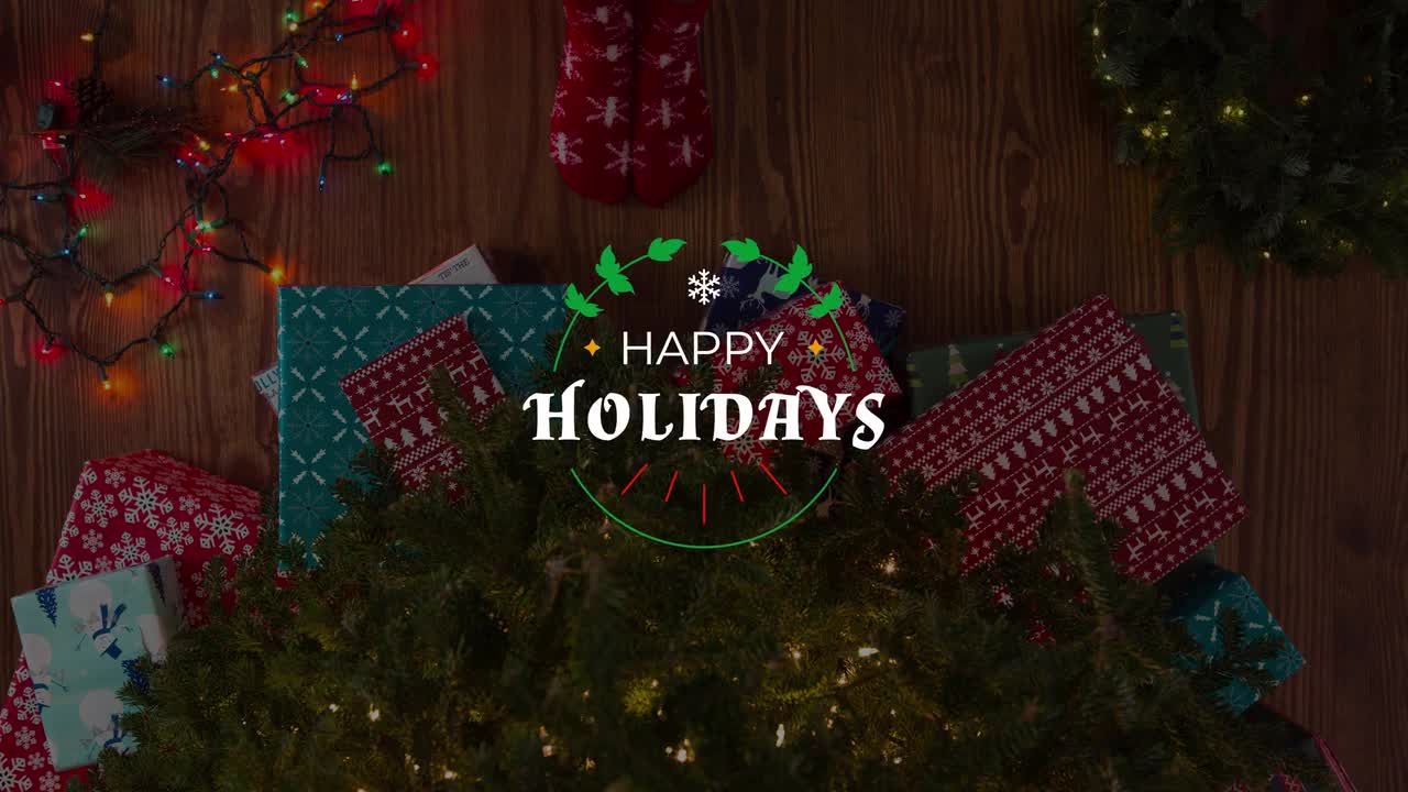 4K分辨率圣诞节商业促销文字标题动画