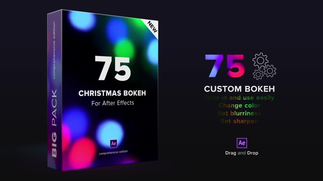 圣诞节自定义散景包素材库精选AE模板