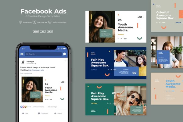 Facebook社交媒体品牌推广广告设计素材v7 SRTP – Facebook Ads. v7