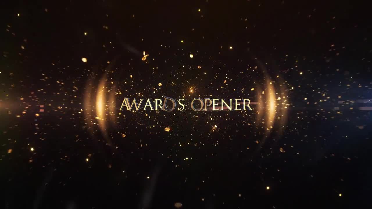 金色文字效果预告片动画素材库精选AE模板