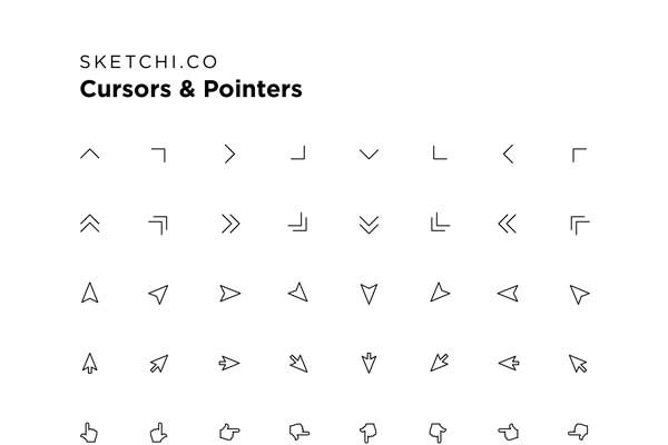 箭头鼠标指针图标套装下载[Ai]