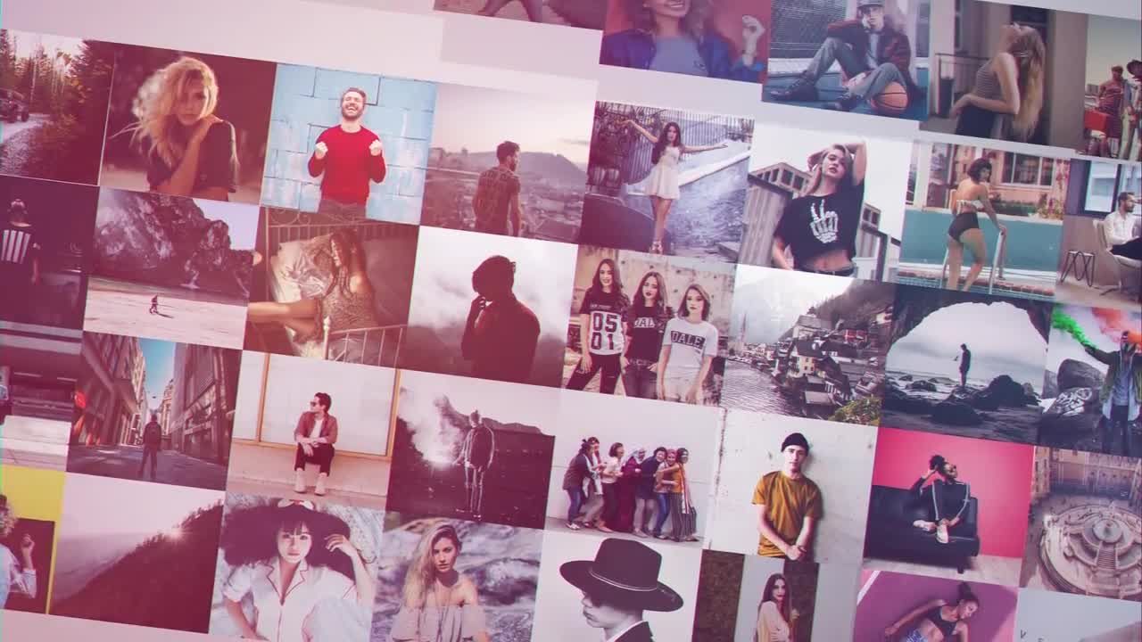 照片网格显示素材库精选AE模板