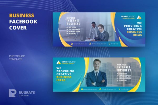 企业社交推广Facebook封面设计模板素材库精选 Business R3 Facebook Cover Template