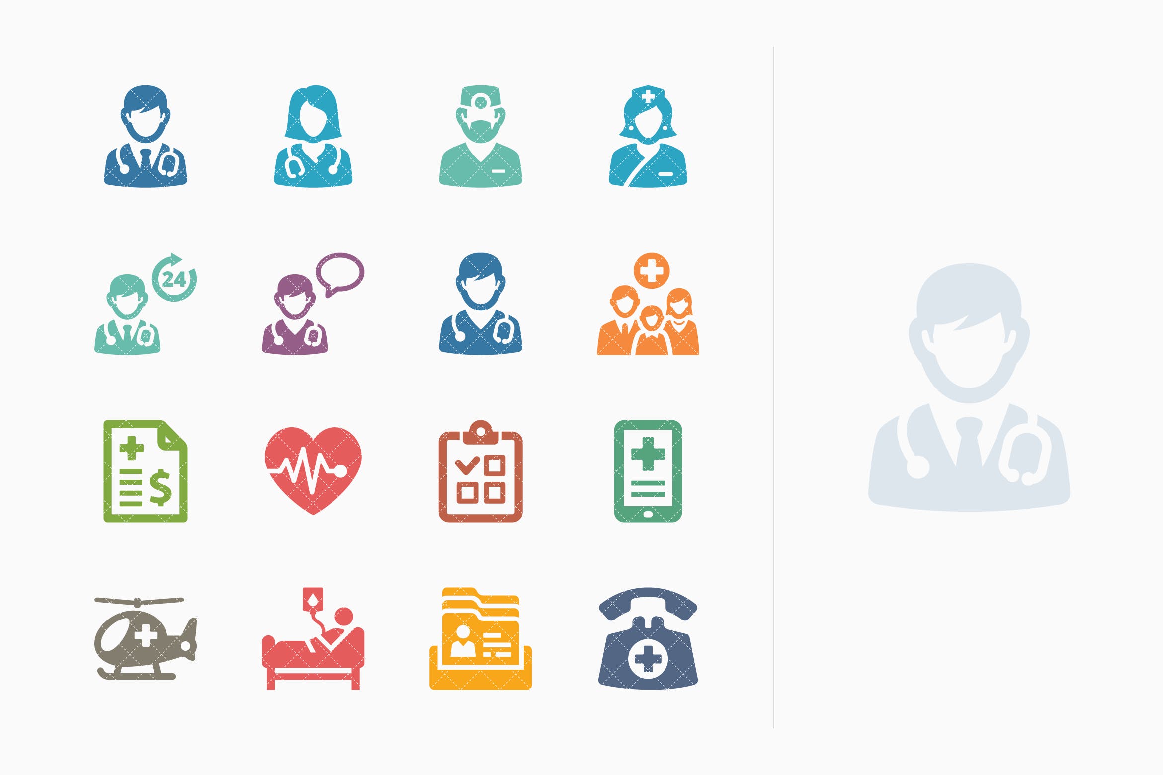 Sympa系列-医疗服务彩色素材库精选图标集v1 Colored Medical Services Icons Set 1- Sympa Series插图