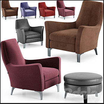 皮质沙发椅换鞋凳素材之家精选3D模型