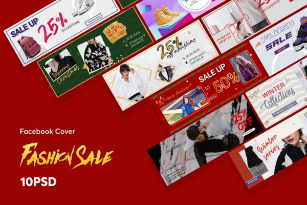 创意时尚促销主题Facebook封面设计PSD模板素材库精选 Creative Fashion Sale Facebook Cover PSD Template