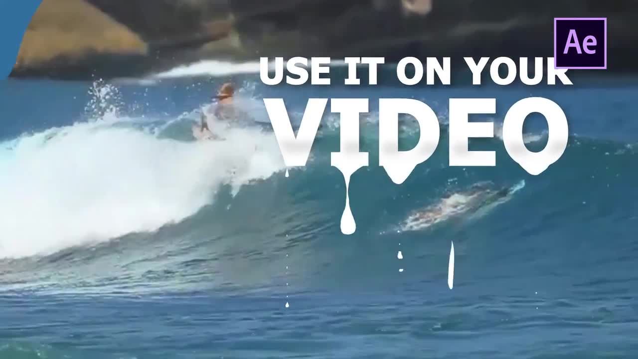 手绘液体元素和卡通风格过渡效果的素材库精选AE模板