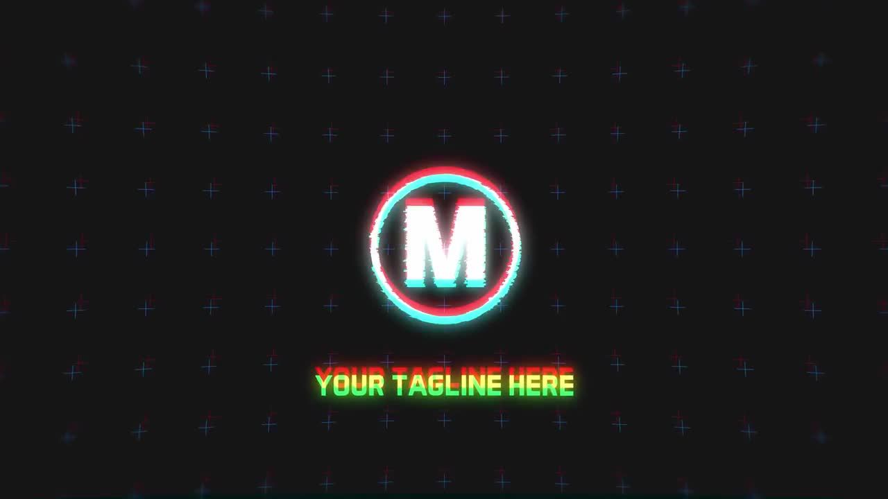 超现代活力时尚霓虹灯发光笔触徽标展示素材库精选AE模板