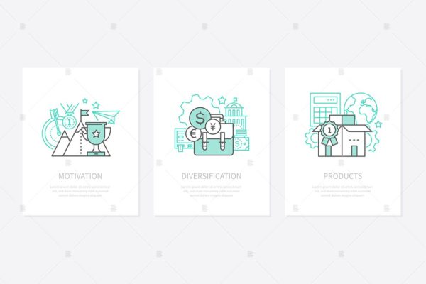 动机/目标设定矢量概念素材库精选图标素材 Motivation, goal setting concept icons set