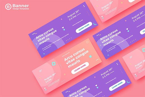 简约的时尚高端渐变色彩banner海报设计模板-11