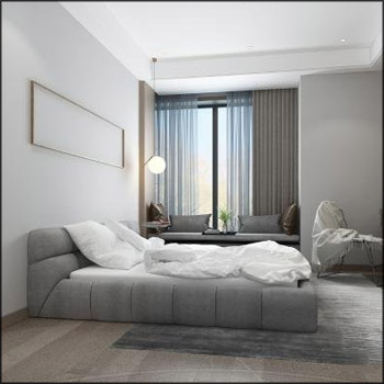 现代风格卧室场景素材之家精选3D模型