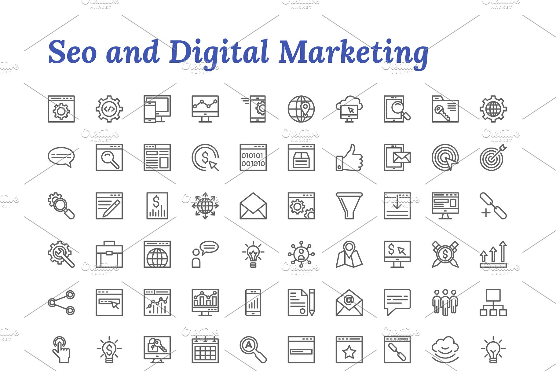 7671枚线条图标合集 7671 Line Icons插图(19)