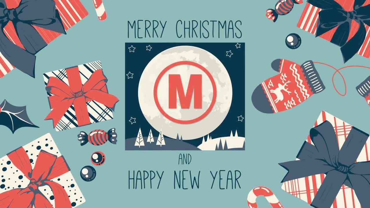 圣诞贺卡时尚显示徽标素材库精选AE模板