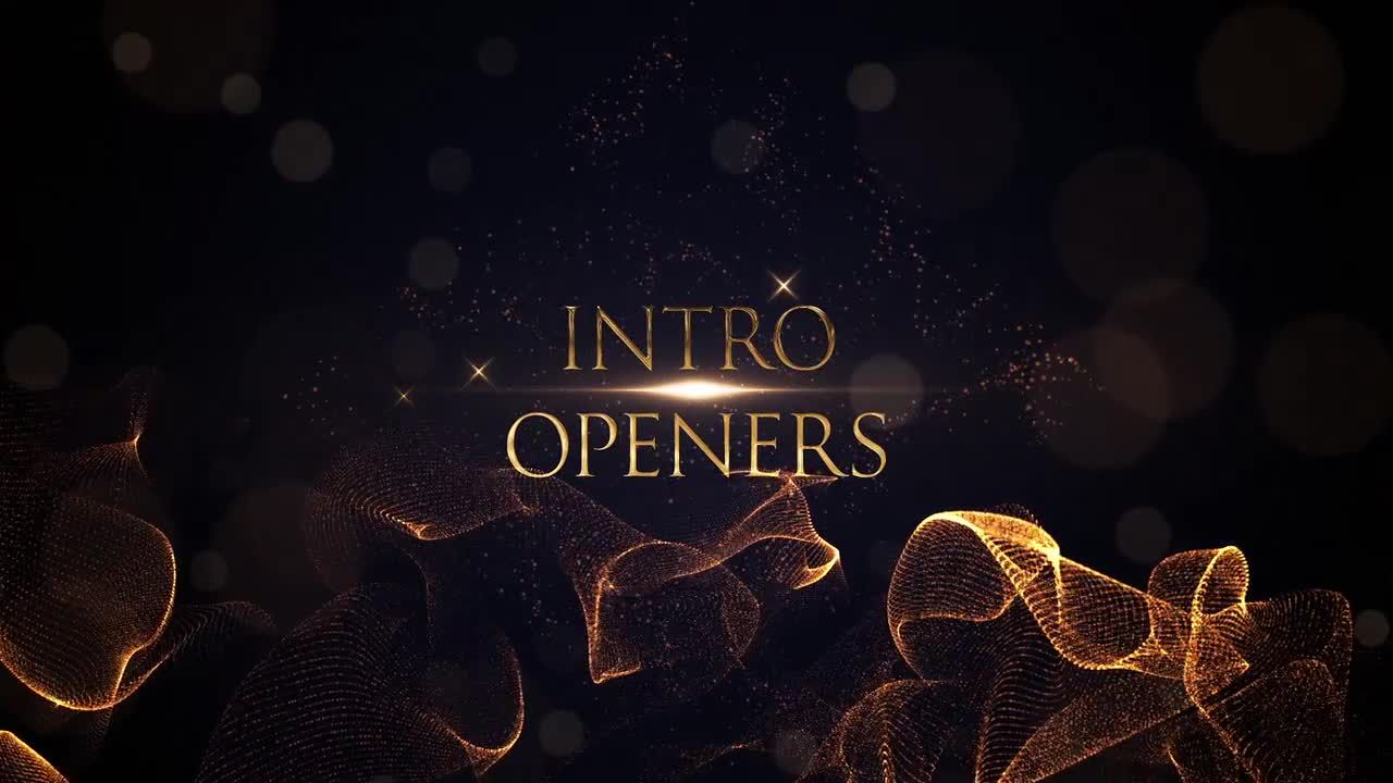 金色豪华幻灯片过渡效果图展示素材库精选AE模板