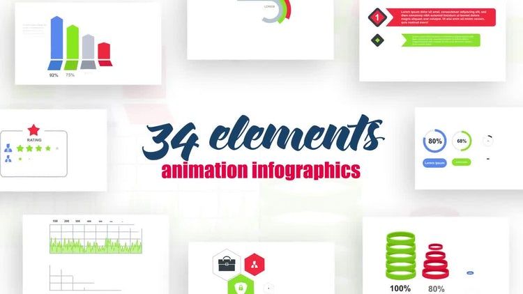 34个信息图形元素动态动画ae模板