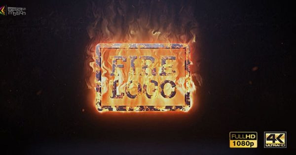 3D逼真火焰燃烧动画Logo演示素材库精选AE模板 Fire Logo
