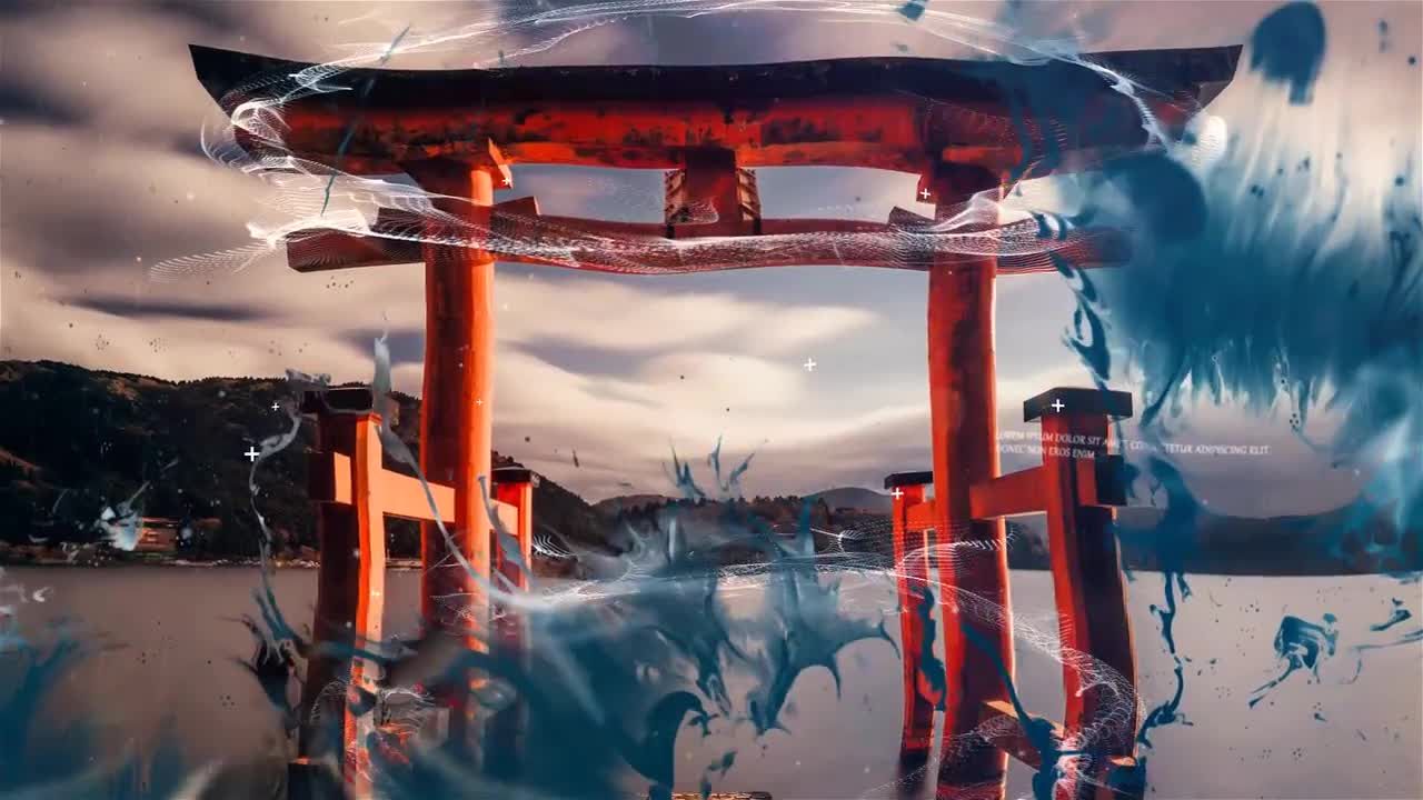 中国风水墨遮罩三维视差图片转场过渡效果素材库精选AE模板