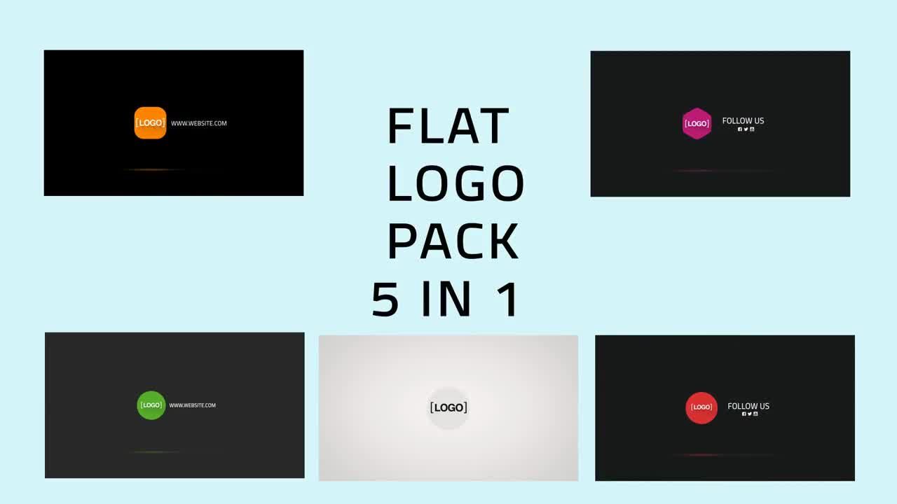 5种平面徽标包素材库精选AE模板