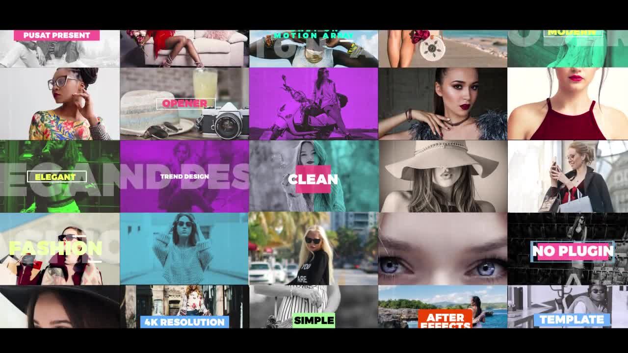 时尚动感活力的照片叠加展示素材库精选AE模板